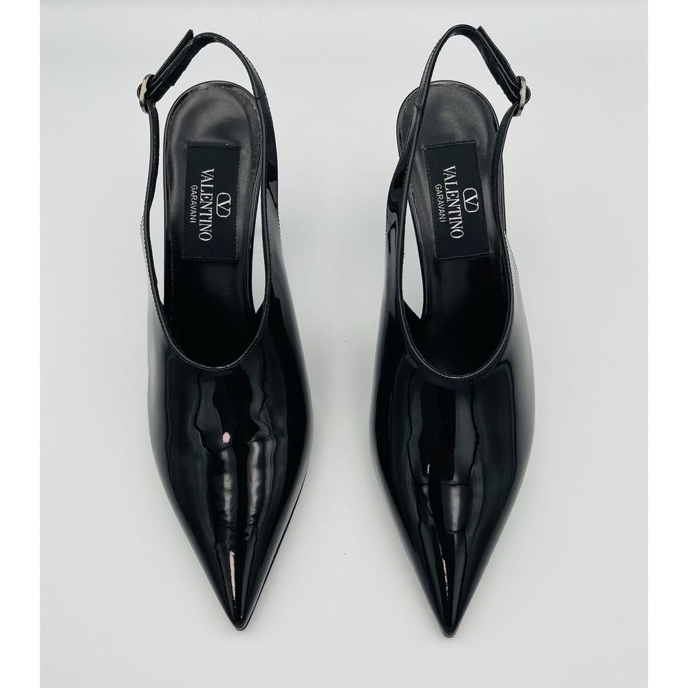 Valentino Garavani Le Salon Nero Patent Leather Slingback Pump Size 38 US 8 - Picture 5 of 9